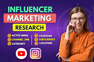 find instagram and youtube influencer email list