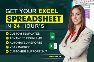design, automate excel spreadsheet or templates, google sheets, formula, macros