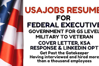 write usajobs resume for federal executive government, ksa response for gs level