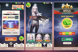 design aaa mobile, pc, console game ui, ux and graphics