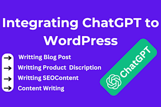 integrate chatgpt to wordpress write blog, product description using open ai