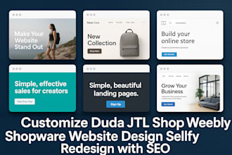 customize duda jtl shop weebly shopware website design sellfy redesign with SEO