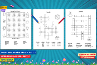 create custom word search puzzle with cover design for KDP