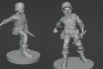 sculpt a custom 3d miniature model dnd bobblehead for 3d printing