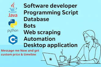 script java python c cpp sql database coding programming project developer