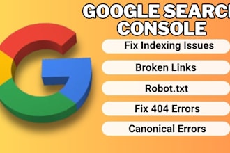 fix 404, broken links, robots txt, indexing and canonical errors
