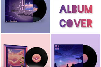 illustrate an album cover with option to add animation