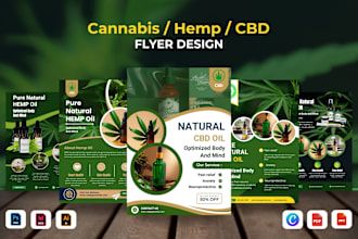 create an expert cannabis, cbd, and hemp flyer label