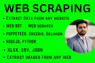 do web scraping nodejs using puppeteer, cheerio, casperjs