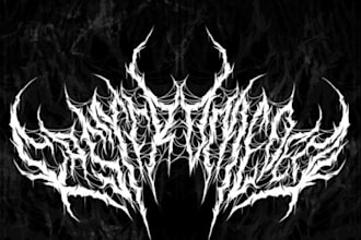 make unique black, slam, 3d paint metal logo for your band