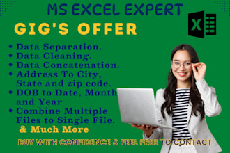 separate, clean, merge data in ms excel