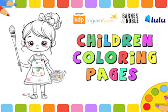 draw children coloring pages for amazon KDP children book