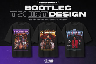 create a professional bootleg t shirt design for your brand