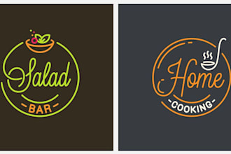 create food, bbq, cafe, coffee shop and restaurant logo with full brand identity