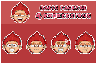 make face expression set with cartoon