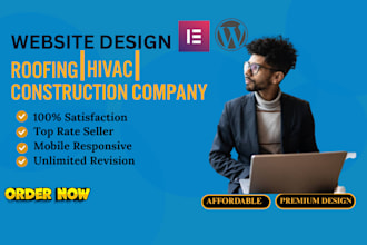 design a professional wordpress website construction hvac plumbing roofing seo