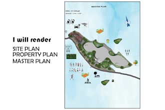 render architectural site plan and real state plan