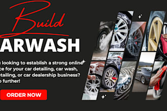 build car dealership, car wash, tire shop, auto repair vehicle, website