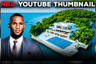design youtube thumbnail for basketball or nba channel