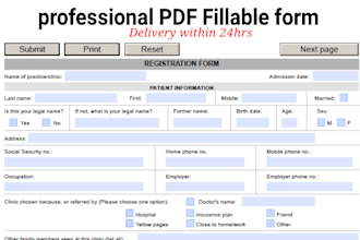 create fillable pdf form or design fillable pdf