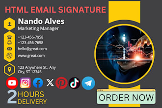 provide clickable HTML email signature for gmail,iphone and others etc