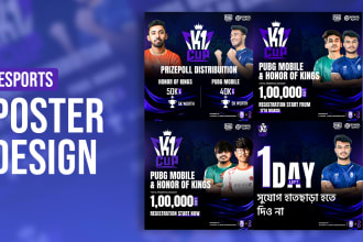 design pro level esports posters, banners, and social media posts for tournament