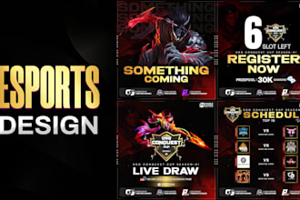 design esports graphics, banners and social media posts