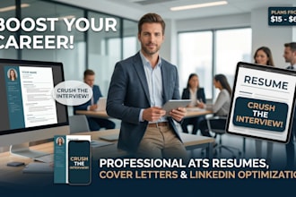 write, rewrite and design an ats compliant resume and cover letter