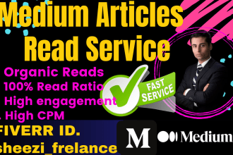 provide medium articles read service and promotion