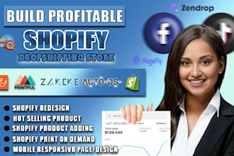 build shopify dropshipping store, shopify store design, shopify print on demand