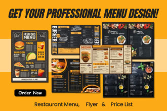 design amazing editable food restaurant menu