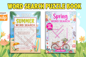 create word search maze and crossword puzzle book for kdp