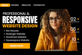 do wordpress website, hostinger website, godaddy, wix design, or squarespace