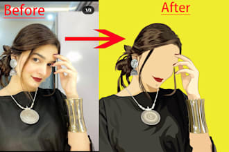 draw blank face illustration within 24 hours