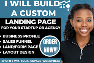 build a responsive landing sales page wordpress shopify wix weebly website SEO