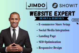 design and redesign showit website or jimdo website