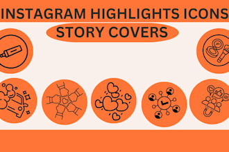 design amazing professional instagram  highlight icons