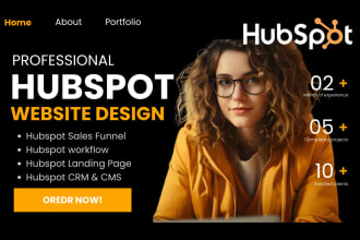 build hubspot website, hubspot landing page, hubspot workflows and automation
