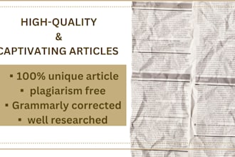 write research based engaging and captivating article