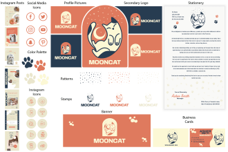 design a creative minimalist, modern logo with complete branding kit