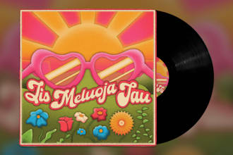 craft a psychedelic, indie album art cover for your music