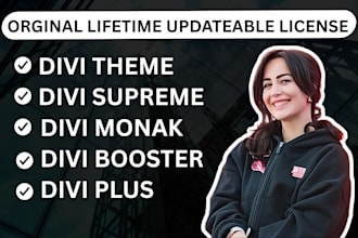 install divi theme, divi supreme, divi monak and divi plus lifetime updates