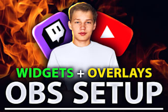 setup obs for streaming on youtube and twitch, overlays integration