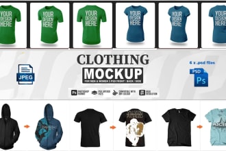 design realistic custom mockup of clothing apparel product