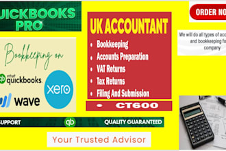 do bookkeeping, payroll, US, UK vat filing in quickbooks online, xero, and zoho