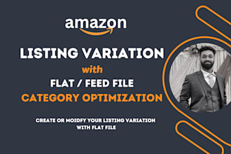create amazon listing variation, fix issues using flat file