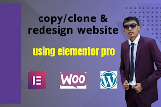 duplicate copy clone or redesign the wordpress website using elementor pro