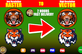 do vector tracing, trace, recreate, vectorize your logo image,