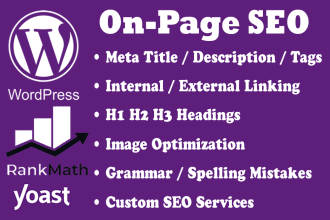 do onpage SEO with rankmath and yoast plugin of wordpress website