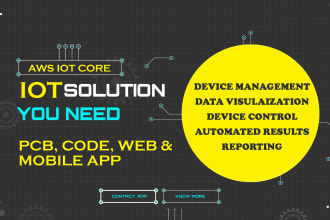 do iot project pcb, AWS, esp32,pi,lora,mqtt, mobile, web app